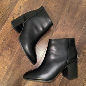 Delicious Vegan Leather Black Ankle Boots